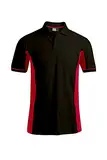 Funktions Kontrast Poloshirt Plus Size Herren, Schwarz-Rot, XXXL