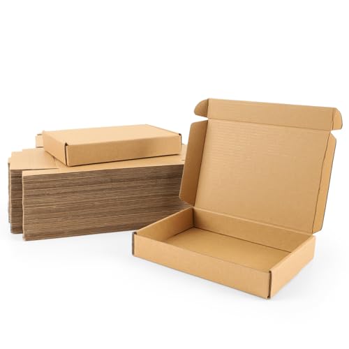 BIOBROWN Corrugated Box Cardboard Box Perfect for Shipping Mailing Small - 7" x 5" x 1" - 50 Pack -Kraft