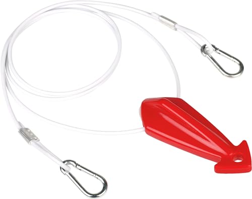 Mesle Schleppdreieck Combi Steel 1 Person, selbstzentrierend, Länge 305 cm, schwimmend, Quick-Connect-Haken, weiß-rot, incl. Rope Keeper