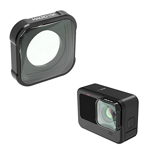 Fututech 15 x Makro-Linse für GoPro Hero12 11 10 9 hohe Lichtdurchlässigkeit, Zubehör Action-Kamera für Action-Kamera (Makro)