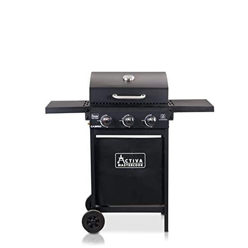 ACTIVA Gasgrill Cabrio I Premium Gas Grill inkl. 3 Brenner mit 2,7 kW, Thermometer & verchromtem Rost I Kleiner Gasgrill für ein gelungenes Barbecue