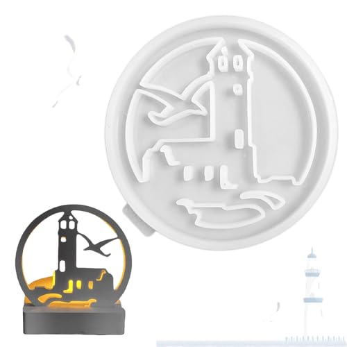 Calkkrer Einsatz - Leuchtturm, Silikonformen Gießformen, Silikonform Häuser Silikon Gießform Häuser, Gießform Haus für Sojawachs Kerzen, Seife, Handwerk.
