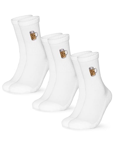 Occulto Damen & Herren Motiv Tennissocken 3er Pack (Modell: Robin), Statement Tennis Socken Oktoberfest 39-42