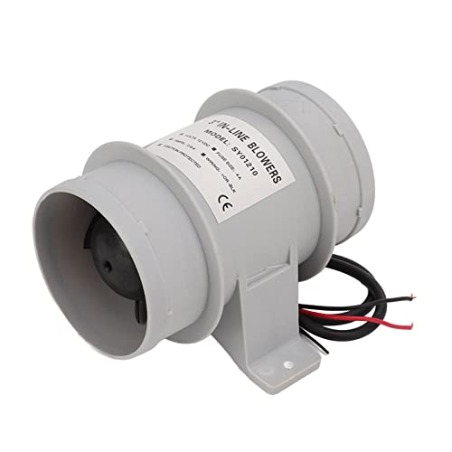 Aramox Bilge Blower Fan, 3 Zoll 12V 2.9A Silent Inline Blower Inline Marine Bilge Air Blower für Yachten Boote Luftzirkulation