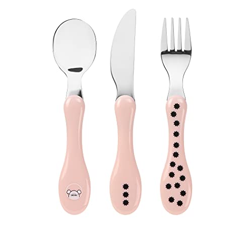 LÄSSIG Kinderbesteck Set 3-teilig Löffel Gabel Messer Edelstahl Kunststoffgriff/Cutlery 3 pcs Little Chums Mouse