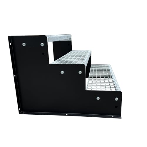 3 Stufen Standtreppe Modell 2 schwarz 18 cm Stufenhöhe 60 cm Breite 54 cm Höhe ohne Geländer