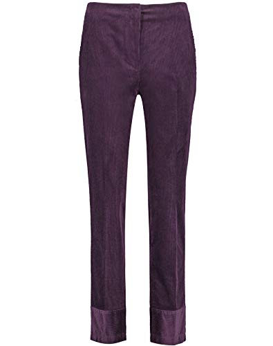 Gerry Weber Damen Hose mit Glanzsaum Slimfit Hose Hose Freizeit verkürzt Hose unifarben leicht verkürztes Bein Aubergine 44