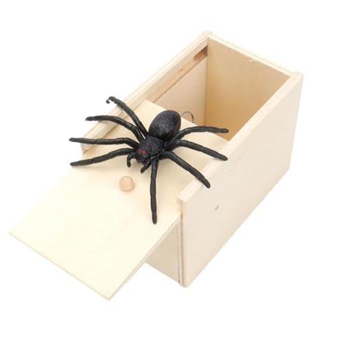 Spinne In Box,Spider Prank Box, Holz Streich Spinne Spinnen Prank Box Holz Prank Spider Scare Box,Spinne in der Box,Streich Spinne Angst Box Überraschungs Streichschachtel Party Favors Gifts