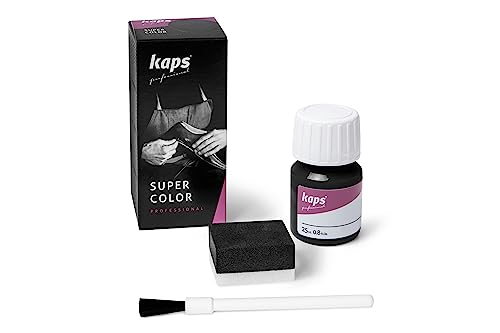 Kaps Super Color Lederfarbe für Naturleder, Synthetik und Textil, Lederfärber, 25 ml, Schwarz 118