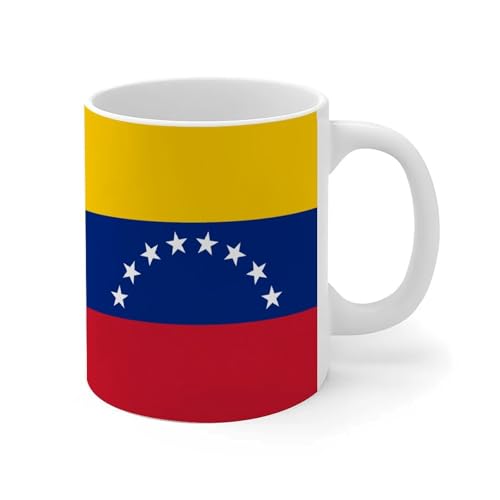 Wodevor Venezuela Tasse, weiße internationale Signalflaggen, Keramik, Kaffeetasse, lustig, Restaurant, weiß, glänzend, Valentinstag, Urlaub, Geschenk für Schwiegertochter, Mädchen, 325 ml