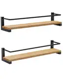 OROPY 2er Pack Gewürzregale Wandmontage für Küche, Gewürzhalter Organizer Hängend aus Kiefernholz, Küchenregal Wand Holz für Schranktür, Ankerkrautgläser, Gewürzdosen - Kiefernholz, 40x9cm