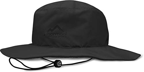 normani Wasserdichter Sonnenhut 2-in-1 Hut - 100% Wind- und wasserdicht, UV-Schutzfaktor 30+ (S-3XL) Farbe Schwarz Größe 3XL/65