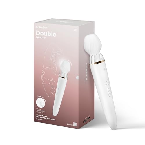 Satisfyer Double Wand-er Connect App Massager XXL | Extra starker Vibrator mit App-Steuerung | Wasserdicht (IPX7) & aus Silikon | Körpermassage & erotische Stimulation | Frau Toy