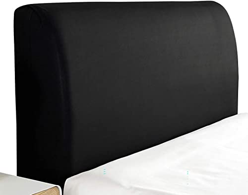 WSGJHB Bett Kopfteil Bezug/Überzug, Staubdichte Stretch Bett Kopfteil Abdeckung, Rückenschutz All-Inclusive Slipcover, bettkopfteil hussen Schwarz 180cm für (170-190cm Kopfteil)