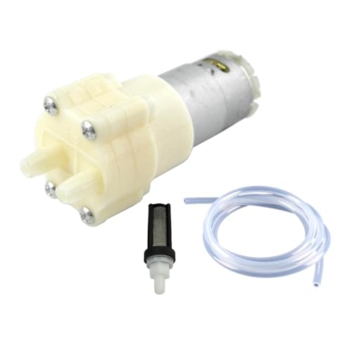 CHANCS 385 Diaphragm Self-priming Pump DC 6V-12V Motor Shock Absorption Wasserpumpen mit Silikonschlauch und Filter für den täglichen Wasserkreislauf von Fischbecken und Haushaltsgeräten