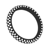 Schachbrett-Lenkradbezug, schwarz und weiß, Neopren, universal, 38 cm, rutschfest, Rennwagen-Zubehör, Lenkradschutz für Männer und Frauen