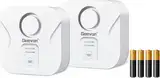 Geevon Wassermelder, 100dB Wasserwarner Wassersensor Alarm Wassermelder Wasseralarm Melder Batteriebetrieben für Keller Badezimmer, Waschküche (Lieferung mit Batterie) (2 Stück ohne Schraubendreher)