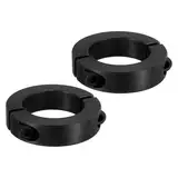 PATIKIL Geteilte Stellringe 50mm Langweilige 78mm OD 19mm Dicke, 2er Pack 45#Aluminiumlegierung Tiefenanschlagringe Klemm mit Gewindestift für die Maschinenbauindustrie, Schwarz