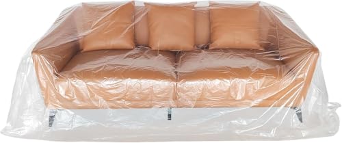 Sibosen Möbelhülle Sofabezug Abdeckung 135x360cm Transparente Sofa Staubschutzhüllen Kunststoff Wasserfeste Sofabezug Möbelhülle Sofa Protector für Couch Sessel Möbel Renovierung(0,2 cm Verdickung)