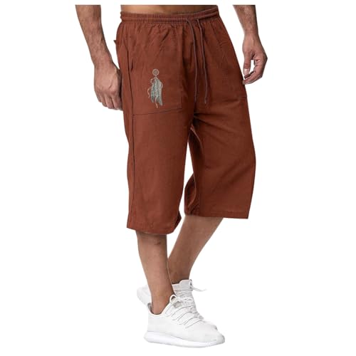 WKAYsIV Shorts Vintage Shorts Jungen Set Herren Cargo Shorts Schwarz Kurze Shorts Damen Sommer Shorts Herren Schwarz Rot Herren Shorts Große(Orange,M)