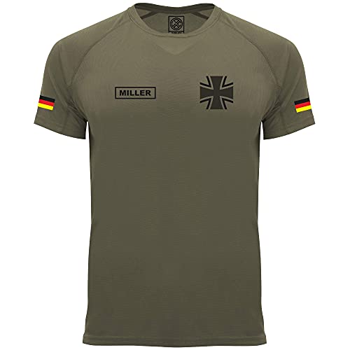 Personalisiertes Technical Funktions Herren Bundeswehr Army T-Shirt L54 (M, Army Green)