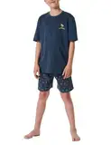 Schiesser Jungen Schlafanzug Set kurz-100% Organic Bio Baumwolle-Größe 176 Pyjamaset, Creme_180997, 140