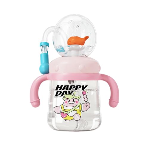 Uonguon Baby-Trinkbecher mit Strohhalm, Wal Squirt, Wal-Spray-Wasserflasche für Babys, auslaufsicher, 300 ml, lustiger und farbenfroher Trinkbecher für Kleinkinder, ideal für die Hydratation von