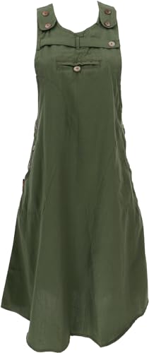 GURU SHOP Latzrock, Trägerkleid, Hippierock - Olivgrün, Damen, Size:L/XL