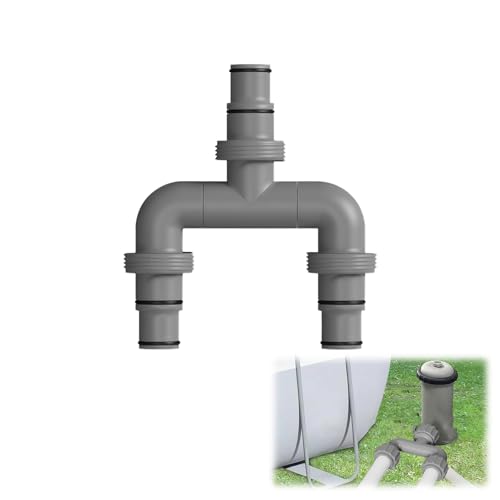 GuahkUN Bypass Pool Set 3-Wege-Ventil Bypasssystem 38mm Edelstahlanschlüsse Kompatibel mit Steinbach Wärmepumpe für Sandfilteranlagen und Solarheizungen (D)