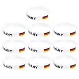 Garneck 10Pcs Deutschland Land Flagge Silikon Armband Gummi Sport Armband Manschette für Souvenir Fan Supporter Fußball Fußball Athletics Gymnastik Hockey