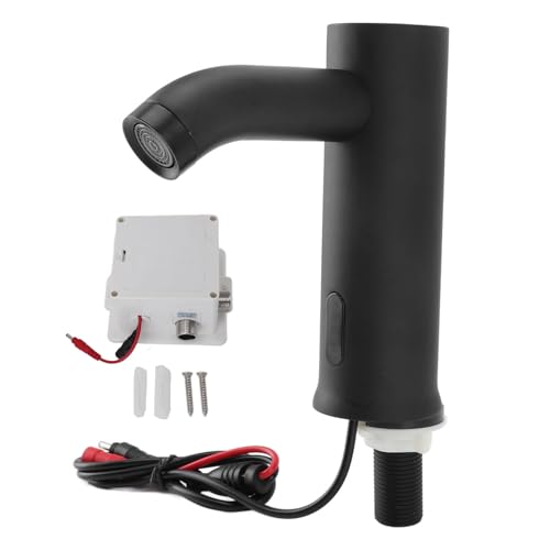 Automatischer Bewegungs Sensor Wasserhahn Batterie Leistung Vertikale Berührungs Lose Waschbecken Wasserhahn mit Infrarot-Sensor Badezimmer Küche Schwarz