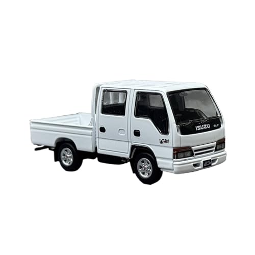 Miniatur Motorfahrzeug-Modelle 1/64 Für Isuzu Isuzu ELF Doppelreihigen Kastenförmigen Minivan Legierung Automodell Für Autoliebhaber Sammlerstück Fertigmodell(White)