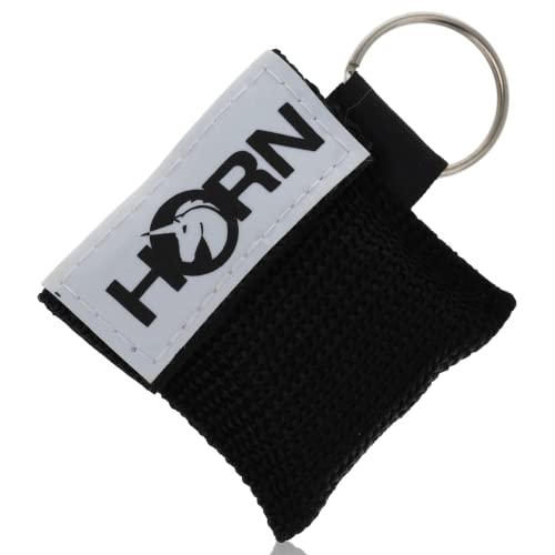 Horn Medical Notfall-Beatmungstuch im Schlüsselanhänger, Horn-Key, Schwarz