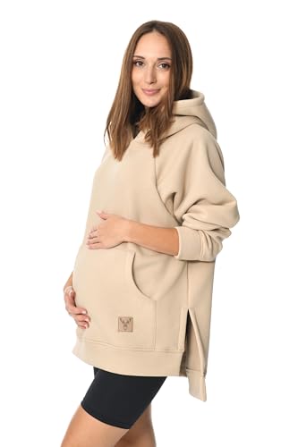 MijaCulture Umstandsmode 2in1 Stillpullover & Umstandspullover Stilltop Stillpulli Stella M014 (XXL, Beige)