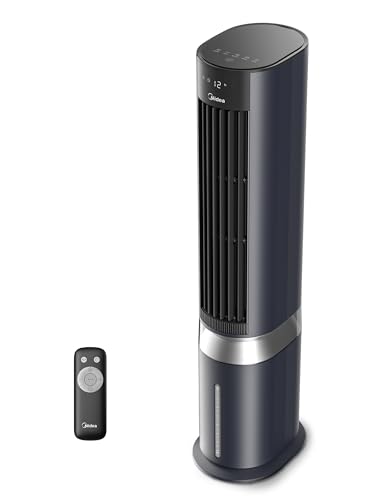 Midea Luftkühler mit Wasserkühlung, Mobile Klimaanlage mit 7L Wassertank, 2000m³/h Luftstrom, Sensicool Smart Temp Control, 6 Geschwindigkeiten, 5 Modi, 12-Stunden-Timer, Touch-Display, Blau