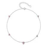 Step Forward Sterling Silber Oktober Geburtsstein Fußklets für Frauen Rosa Herz Monatsstein Geschenk Schmuck für Mädchen