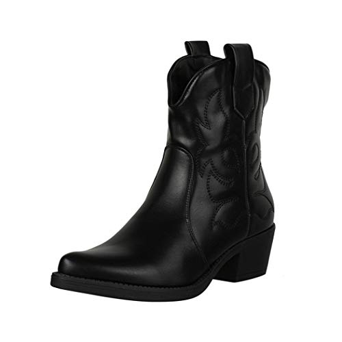 Elara Damen Stiefeletten Cowboy Boots Chunkyrayan 301-A31PU Black-39