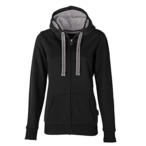 HRM Damen Jas F hoodie, Schwarz, L EU