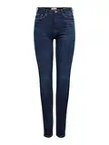 Damen ONLY High Waist Skinny Fit Jeans Lange Denim Stretch Hose ONLPAOLA Basic Röhrenjeans Cotton Pants, Farben:Blau, Größe:XL / 30L