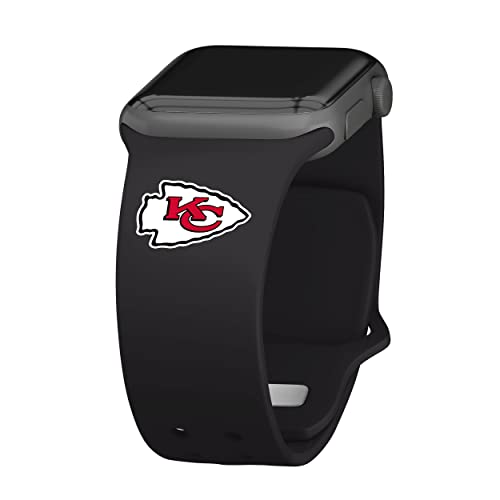 Game Time Kansas City Chiefs Silikon-Sportuhr-Armband, kompatibel mit Apple Watch (42/44/45 mm, Schwarz)