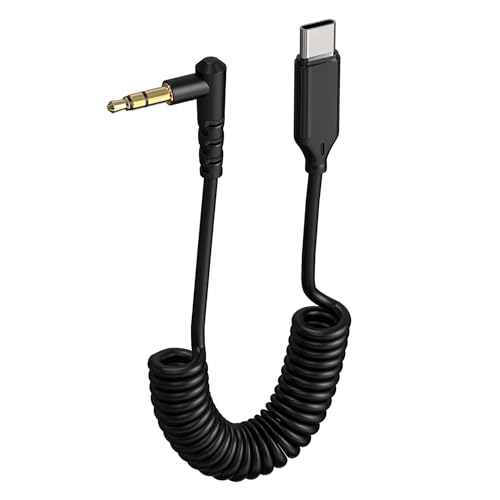 Gbformat Microphone Adapter Cable Audio Cable Typ C auf 3,5mm TRS Aux Kabel mit Microphone Typ C Adapterkabel Kompatibel mit Typ C phone, Lavalier Microphones