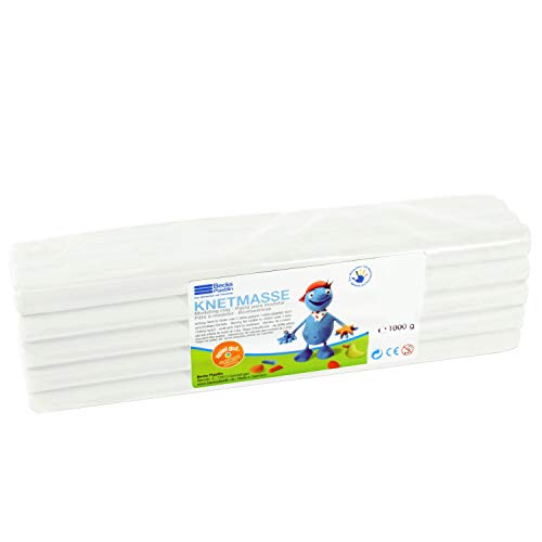 Becks Plastilin B100492 Knete, Weiss, 1000 g, Weiß