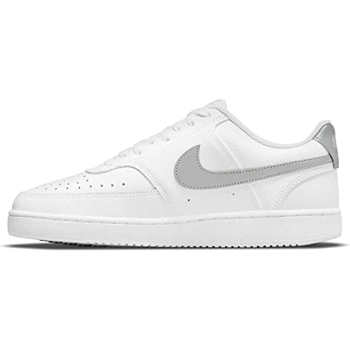 Nike Damen Court Vision Low Gymnastikschuhe, White/METALLIC Silver, 40 EU