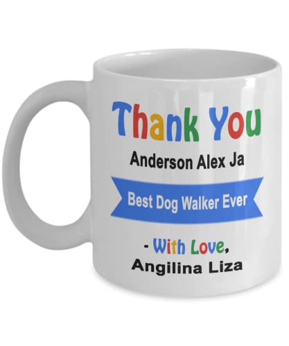 SpreadPassion Personalisierte Tasse mit Hundeausführer, tolles Geschenk für Spaziergänger, Dankeschön, Geschenk für Hundeführer, Hundeausführer, Dankeschön, Geschenk für Hundeführer,