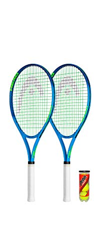HEAD Ti Titanium Tennisschläger Twin Set inkl. Schutzhüllen und 3 Tennisbällen