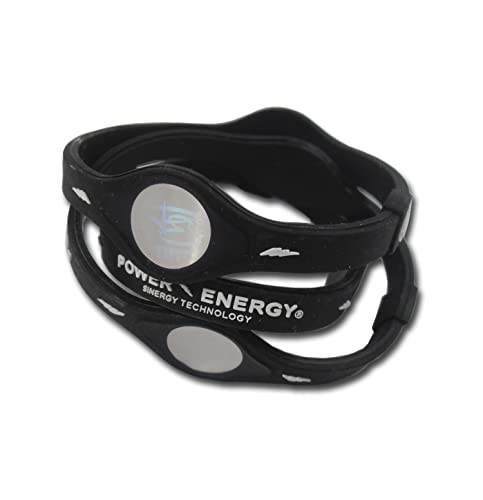 Power Energy Balance Band, Fitness-Armband aus Silikon mit holografischem Motiv, mit natürlichen Mineralien und negativen Ionen angereichert, schwarz