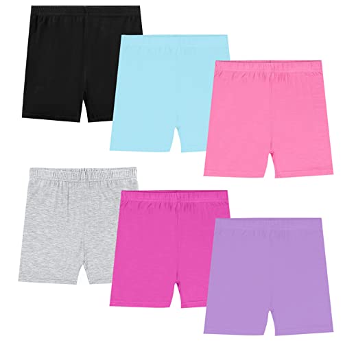 KEREDA Radlerhose Mädchen Kinder Kurze Hose Shorts Kurze Leggings Cycling Panty 2-10 Jahre 6 Paar, B 6-7 Jahre