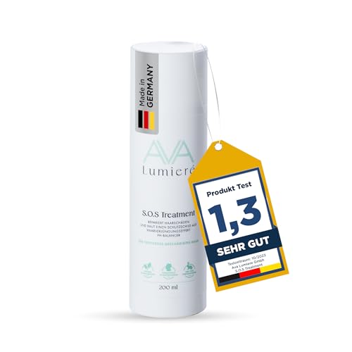 Ava Lumiere vegane Botox Haarbehandlung SOFORTEFFEKT für geschädigte Haare - SOS Haarmaske für trockenes, strapaziertes, Kaputtes, dünnes Haar - Tierversuchsfrei & Made in Germany, 200ml