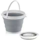 Faltbarer Eimer, 5L Falteimer aus Kunststoff, Zusammenklappbarer Eimer, Putzeimer, Wassereimer, für den Innen- und Außenbereich, Ideal für Camping, Festivals, Strand, Wäscherei, Autowäsche
