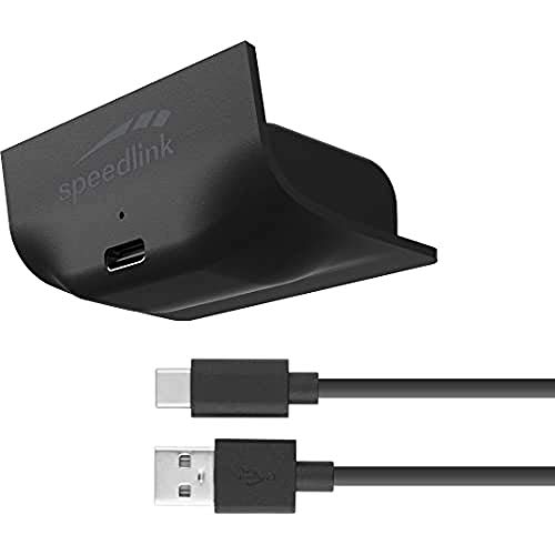 Speedlink PULSE X Play & Charge Kit - Xbox Controller Akku mit Befestigung für Xbox Series X/S Controller, 1000mAh für zusätzliche 8 Stunden Spielzeit, 3 Meter Kabel, schwarz